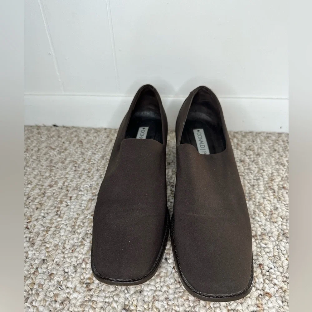 Donald Pliner AAA Black Silk Elastic Black Calf shoe